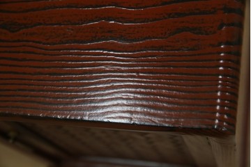 中古　高級品!!　高島屋デパート取り扱い　伝統技法　「杢目出し漆塗り」(根来漆塗り)　内部桐材　職人の技が光る!実用性とデザイン性を兼ね備えた座卓　(R-084452)