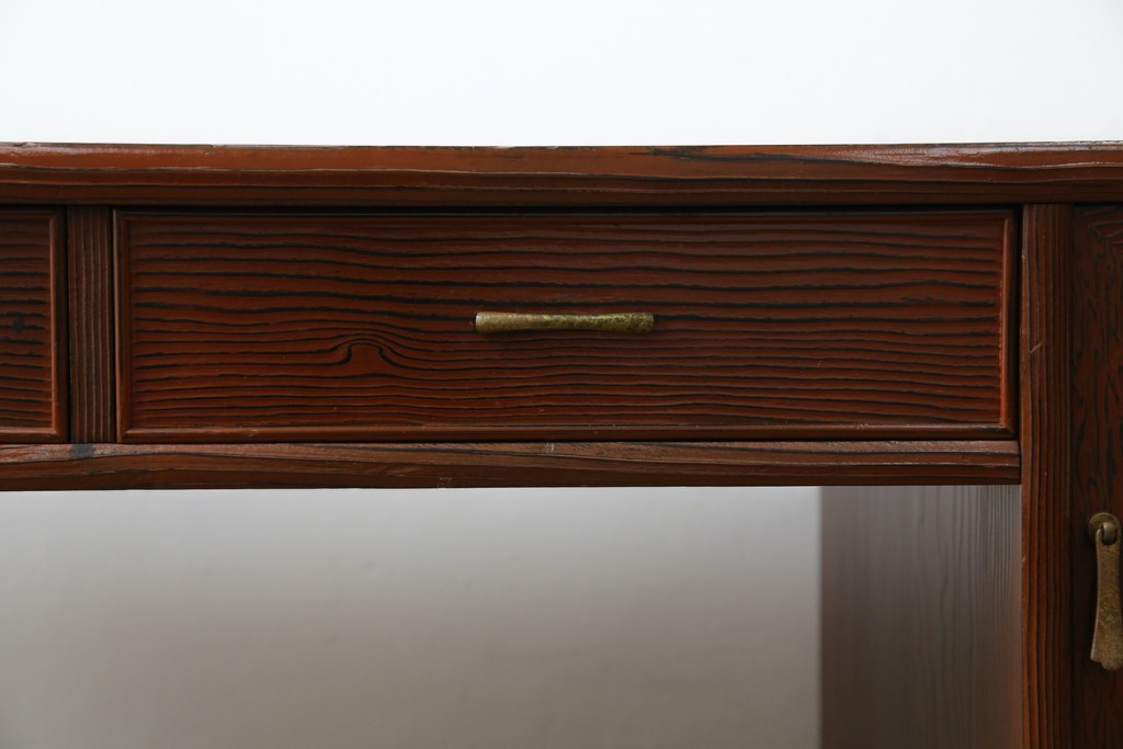 中古　高級品!!　高島屋デパート取り扱い　伝統技法　「杢目出し漆塗り」(根来漆塗り)　内部桐材　職人の技が光る!実用性とデザイン性を兼ね備えた座卓　(R-084452)