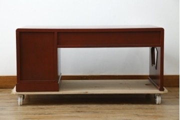 中古　高級品!!　高島屋デパート取り扱い　伝統技法　「杢目出し漆塗り」(根来漆塗り)　内部桐材　職人の技が光る!実用性とデザイン性を兼ね備えた座卓　(R-084452)