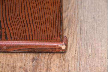 中古　高級品!!　高島屋デパート取り扱い　伝統技法　「杢目出し漆塗り」(根来漆塗り)　内部桐材　職人の技が光る!実用性とデザイン性を兼ね備えた座卓(文机、片袖机、座机、ローテーブル、ワークデスク)(R-084452)