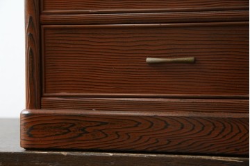 中古　美品　高級品!!　高島屋デパート取り扱い　伝統技法　「杢目出し漆塗り」(根来漆塗り)　内部桐材　細部まで職人のこだわりを感じる上ブタ付きの小引き出し(卓上収納、小物収納)(R-084454)