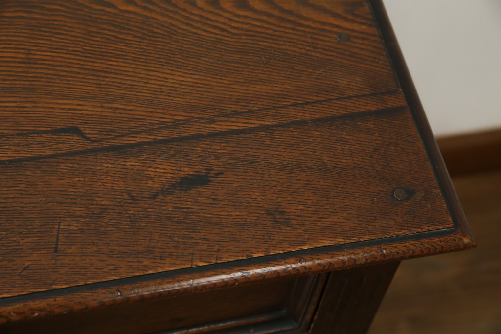 和製アンティーク　逸品!!　大正ロマン　タモ材　意匠を凝らしたデザインが魅力的な古い洋館のキャビネット　(R-084455)