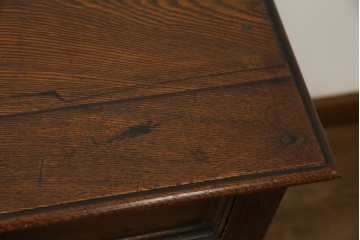 和製アンティーク　逸品!!　大正ロマン　タモ材　意匠を凝らしたデザインが魅力的な古い洋館のキャビネット　(R-084455)