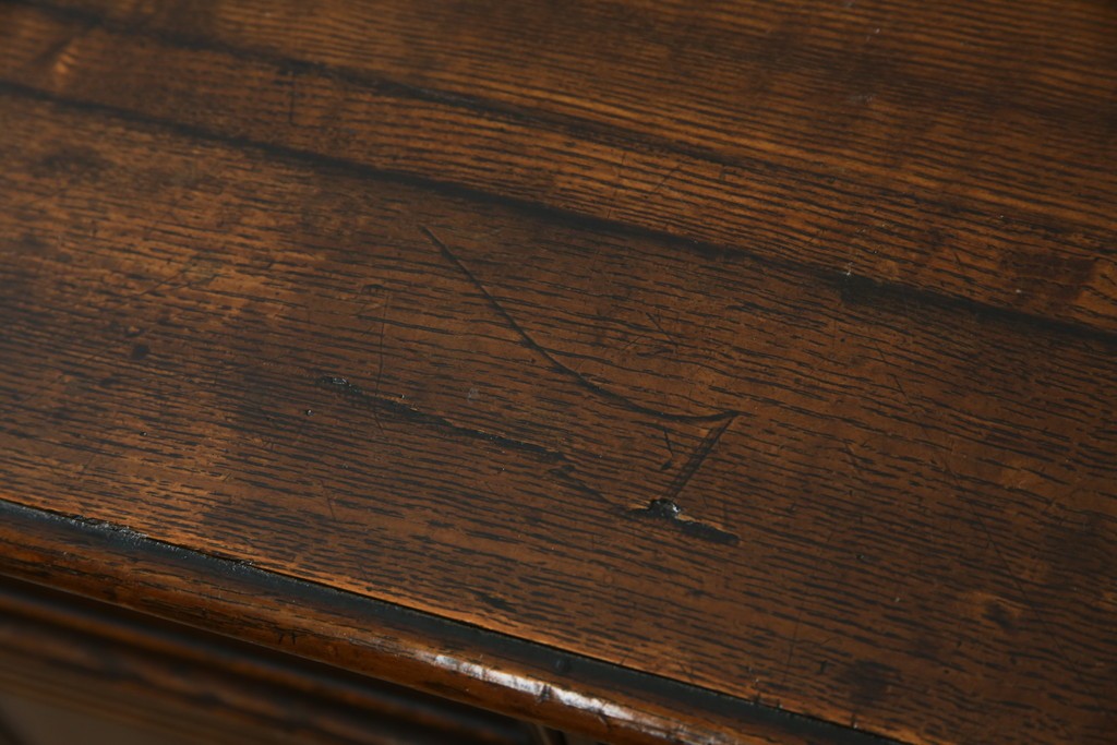 和製アンティーク　逸品!!　大正ロマン　タモ材　意匠を凝らしたデザインが魅力的な古い洋館のキャビネット　(R-084455)