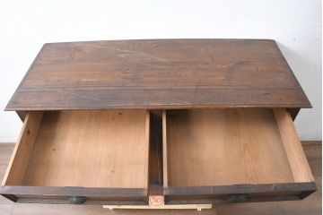 和製アンティーク　逸品!!　大正ロマン　タモ材　意匠を凝らしたデザインが魅力的な古い洋館のキャビネット(サイドキャビネット、収納棚、戸棚)(R-084455)
