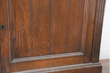 和製アンティーク　逸品!!　大正ロマン　タモ材　意匠を凝らしたデザインが魅力的な古い洋館のキャビネット(サイドキャビネット、収納棚、戸棚)(R-084455)