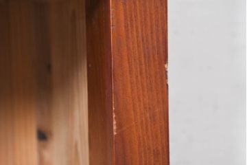 和製アンティーク　暮らしに溶け込む昭和レトロな温もりあふれる重ねガラス戸棚(食器棚、収納棚、キャビネット、本箱、書棚、陳列棚、飾り棚、ディスプレイ棚、店舗什器、バラ売り可能)(R-084458)