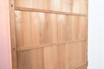 和製アンティーク　暮らしに溶け込む昭和レトロな温もりあふれる重ねガラス戸棚(食器棚、収納棚、キャビネット、本箱、書棚、陳列棚、飾り棚、ディスプレイ棚、店舗什器、バラ売り可能)(R-084458)