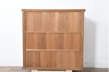 和製アンティーク　暮らしに溶け込む昭和レトロな温もりあふれるガラス戸棚(食器棚、収納棚、キャビネット、本箱、書棚、陳列棚、飾り棚、ディスプレイ棚、店舗什器)(R-084459)