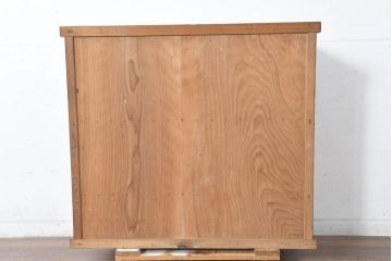 和製アンティーク　暮らしに溶け込む昭和レトロな温もりあふれるガラス戸棚(食器棚、収納棚、キャビネット、本箱、書棚、陳列棚、飾り棚、ディスプレイ棚、店舗什器)(R-084460)