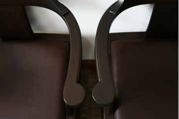 和製ビンテージ　北海道旭川家具 インテリアセンター(カンディハウス)　 Hock(ホック)　上質な座り心地と美しい木製フレームが魅力のアームチェア4脚セット　(R-084466)