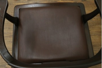 和製ビンテージ　北海道旭川家具 インテリアセンター(カンディハウス)　 Hock(ホック)　上質な座り心地と美しい木製フレームが魅力のアームチェア4脚セット　(R-084466)