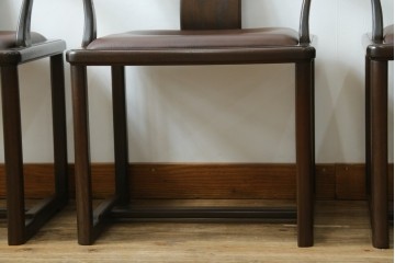 和製ビンテージ　北海道旭川家具 インテリアセンター(カンディハウス)　 Hock(ホック)　上質な座り心地と美しい木製フレームが魅力のアームチェア4脚セット　(R-084466)