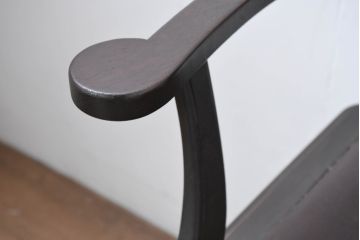 和製ビンテージ　北海道旭川家具 インテリアセンター(カンディハウス)　 Hock(ホック)　上質な座り心地と美しい木製フレームが魅力のアームチェア4脚セット(ダイニングチェア、イス、椅子、ヴィンテージ、バラ売り可能)(R-084466)