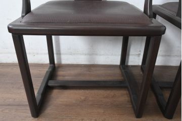 和製ビンテージ　北海道旭川家具 インテリアセンター(カンディハウス)　 Hock(ホック)　上質な座り心地と美しい木製フレームが魅力のアームチェア4脚セット(ダイニングチェア、イス、椅子、ヴィンテージ、バラ売り可能)(R-084466)