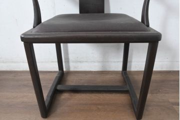 和製ビンテージ　北海道旭川家具 インテリアセンター(カンディハウス)　 Hock(ホック)　上質な座り心地と美しい木製フレームが魅力のアームチェア4脚セット(ダイニングチェア、イス、椅子、ヴィンテージ、バラ売り可能)(R-084466)