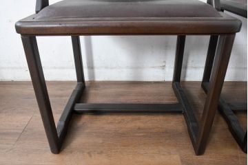 和製ビンテージ　旭川家具　インテリアセンター　現CONDE HOUSE(カンディハウス)　HOCK(ホック)　落ち着いた和モダンの空間を演出するダイニングチェア4脚セット(アームチェア、イス、椅子、バラ売り可能、ヴィンテージ)(R-084467)
