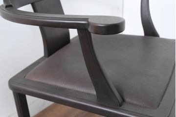 和製ビンテージ　旭川家具　インテリアセンター　現CONDE HOUSE(カンディハウス)　HOCK(ホック)　落ち着いた和モダンの空間を演出するダイニングチェア4脚セット(アームチェア、イス、椅子、バラ売り可能、ヴィンテージ)(R-084467)