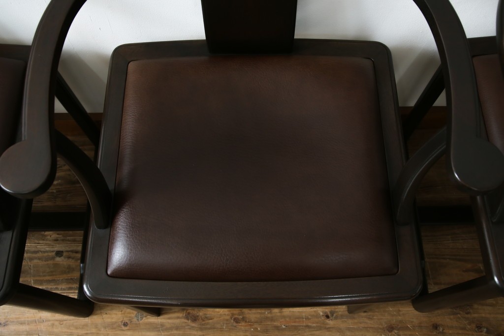 和製ビンテージ　旭川家具　インテリアセンター　現CONDE HOUSE(カンディハウス)　HOCK(ホック)　落ち着いた和モダンの空間を演出するダイニングチェア4脚セット　(R-084467)