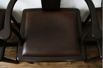 和製ビンテージ　旭川家具　インテリアセンター　現CONDE HOUSE(カンディハウス)　HOCK(ホック)　落ち着いた和モダンの空間を演出するダイニングチェア4脚セット　(R-084467)