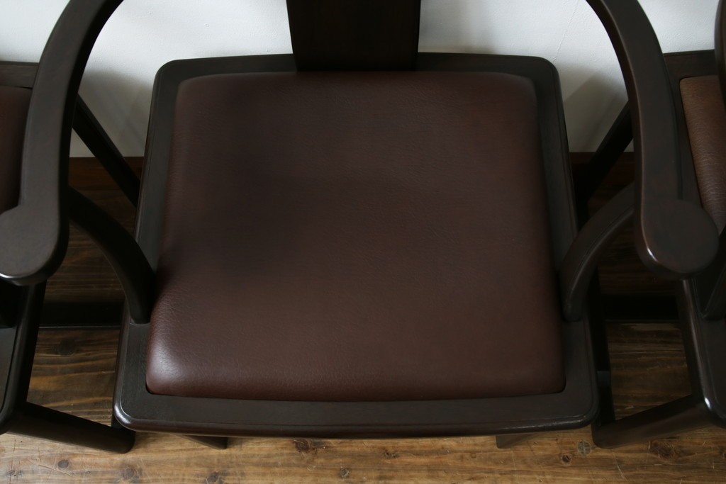 和製ビンテージ　旭川家具　インテリアセンター　現CONDE HOUSE(カンディハウス)　HOCK(ホック)　落ち着いた和モダンの空間を演出するダイニングチェア4脚セット　(R-084467)