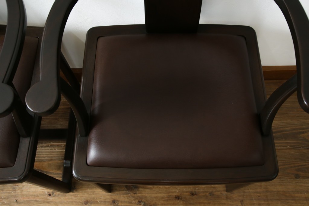 和製ビンテージ　旭川家具　インテリアセンター　現CONDE HOUSE(カンディハウス)　HOCK(ホック)　落ち着いた和モダンの空間を演出するダイニングチェア4脚セット　(R-084467)