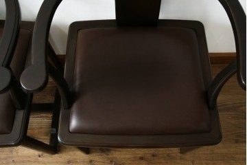 和製ビンテージ　旭川家具　インテリアセンター　現CONDE HOUSE(カンディハウス)　HOCK(ホック)　落ち着いた和モダンの空間を演出するダイニングチェア4脚セット　(R-084467)