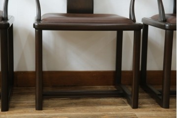 和製ビンテージ　旭川家具　インテリアセンター　現CONDE HOUSE(カンディハウス)　HOCK(ホック)　落ち着いた和モダンの空間を演出するダイニングチェア4脚セット　(R-084467)