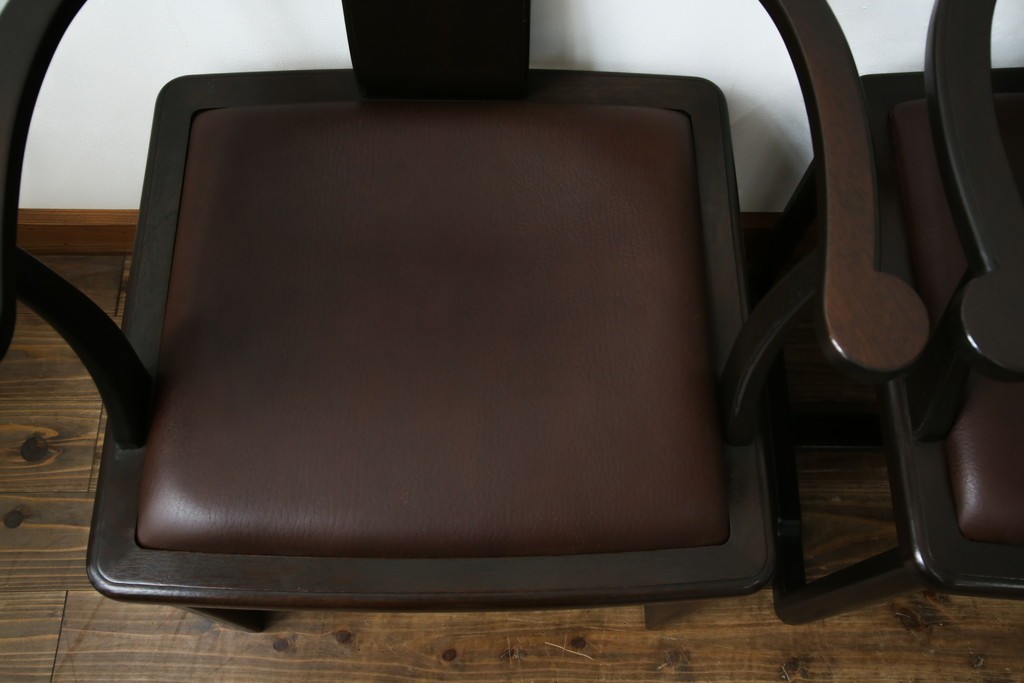 和製ビンテージ　旭川家具　インテリアセンター　現CONDE HOUSE(カンディハウス)　HOCK(ホック)　落ち着いた和モダンの空間を演出するダイニングチェア4脚セット　(R-084467)