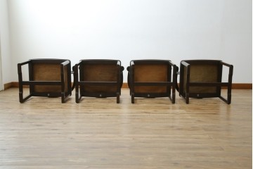 和製ビンテージ　旭川家具　インテリアセンター　現CONDE HOUSE(カンディハウス)　HOCK(ホック)　落ち着いた和モダンの空間を演出するダイニングチェア4脚セット　(R-084467)