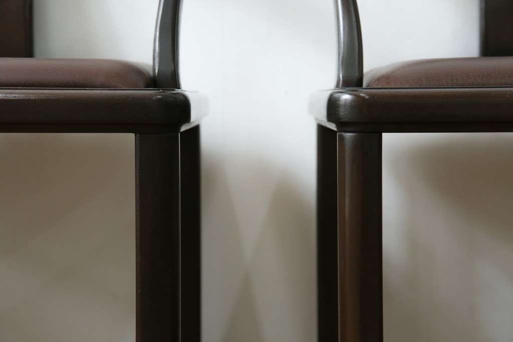 和製ビンテージ　旭川家具　インテリアセンター　現CONDE HOUSE(カンディハウス)　HOCK(ホック)　落ち着いた和モダンの空間を演出するダイニングチェア4脚セット　(R-084467)