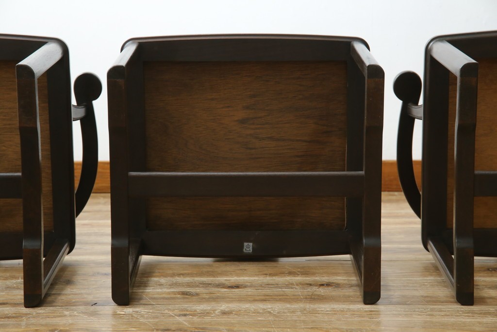 和製ビンテージ　旭川家具　インテリアセンター　現CONDE HOUSE(カンディハウス)　HOCK(ホック)　落ち着いた和モダンの空間を演出するダイニングチェア4脚セット　(R-084467)