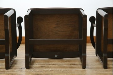 和製ビンテージ　旭川家具　インテリアセンター　現CONDE HOUSE(カンディハウス)　HOCK(ホック)　落ち着いた和モダンの空間を演出するダイニングチェア4脚セット　(R-084467)