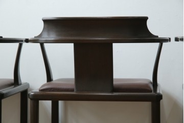 和製ビンテージ　旭川家具　インテリアセンター　現CONDE HOUSE(カンディハウス)　HOCK(ホック)　落ち着いた和モダンの空間を演出するダイニングチェア4脚セット　(R-084467)