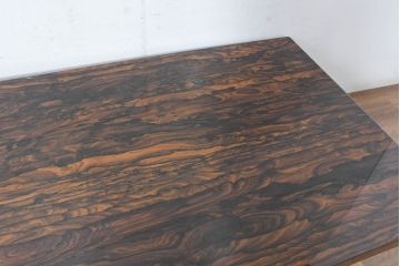 和製ビンテージ　美品　激レア!!　希少　シャム柿(ジリコテ)材　無垢材　唯一無二の存在感を放つ美しい杢目が印象的な座卓(テーブルトップ、ローテーブル、センターテーブル、リビングテーブル、ヴィンテージ)(R-084468)