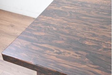 和製ビンテージ　美品　激レア!!　希少　シャム柿(ジリコテ)材　無垢材　唯一無二の存在感を放つ美しい杢目が印象的な座卓(テーブルトップ、ローテーブル、センターテーブル、リビングテーブル、ヴィンテージ)(R-084468)