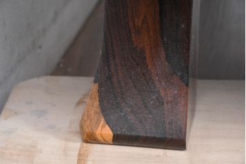 和製ビンテージ　美品　激レア!!　希少　シャム柿(ジリコテ)材　無垢材　唯一無二の存在感を放つ美しい杢目が印象的な座卓(テーブルトップ、ローテーブル、センターテーブル、リビングテーブル、ヴィンテージ)(R-084468)