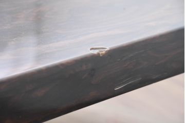 和製ビンテージ　美品　激レア!!　希少　シャム柿(ジリコテ)材　無垢材　唯一無二の存在感を放つ美しい杢目が印象的な座卓(テーブルトップ、ローテーブル、センターテーブル、リビングテーブル、ヴィンテージ)(R-084468)
