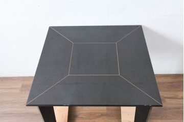 中古　美品　希少な廃番品!!　IDC大塚家具　FUJIKAWA(藤川)　SPLENDOR(スプレンダー) シンプルな中に存在感が光る!スタイリッシュな空間を演出する2人掛けテーブル(ダイニングテーブル、2人用、4人用、4人掛けテーブル、作業台)(R-084469)