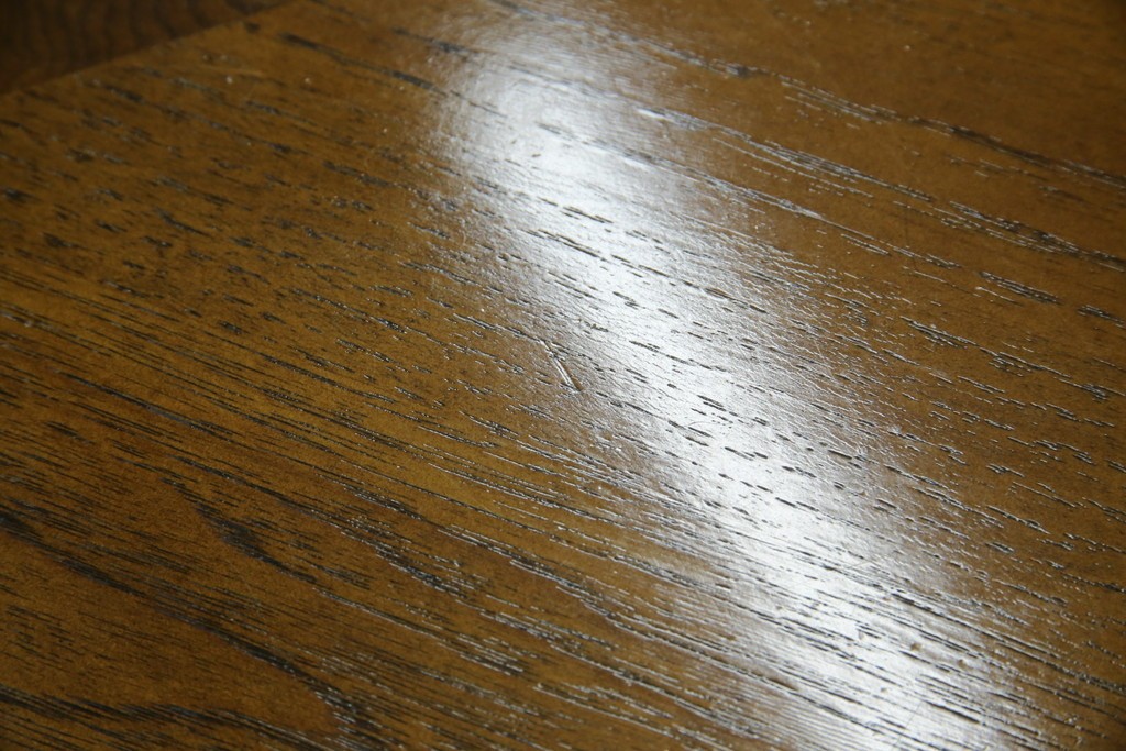 中古　美品　クラッシックデザイン　天板のパーケットリー模様が映えるエクステンションダイニングテーブル　(R-084472)