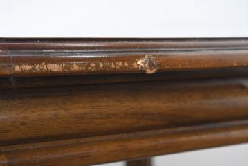 中古　美品　クラッシックデザイン　天板のパーケットリー模様が映えるエクステンションダイニングテーブル　(R-084472)