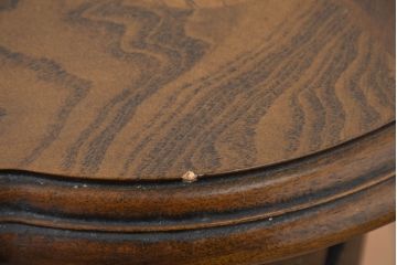 中古　美品　クラッシックデザイン　天板のパーケットリー模様が映えるエクステンションダイニングテーブル　(R-084472)