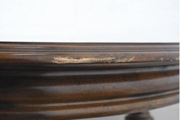 中古　美品　クラッシックデザイン　天板のパーケットリー模様が映えるエクステンションダイニングテーブル　(R-084472)