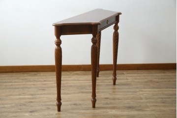 中古　美品　イタリア　象嵌入り天板　クラシカルでエレガントなデザインが素敵なコンソールテーブル　(R-084474)