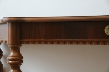 中古　美品　イタリア　象嵌入り天板　クラシカルでエレガントなデザインが素敵なコンソールテーブル　(R-084474)