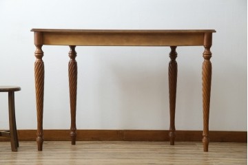 中古　美品　イタリア　象嵌入り天板　クラシカルでエレガントなデザインが素敵なコンソールテーブル　(R-084474)