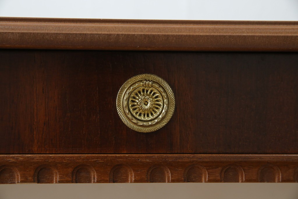 中古　美品　イタリア　象嵌入り天板　クラシカルでエレガントなデザインが素敵なコンソールテーブル　(R-084474)