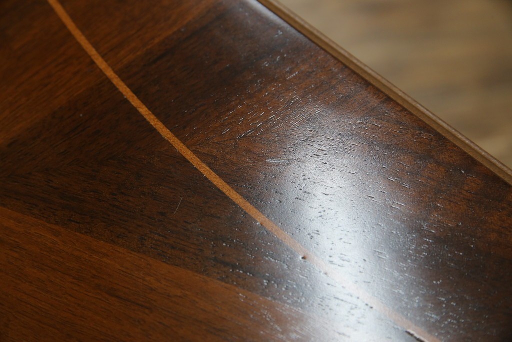 中古　美品　イタリア　象嵌入り天板　クラシカルでエレガントなデザインが素敵なコンソールテーブル　(R-084474)