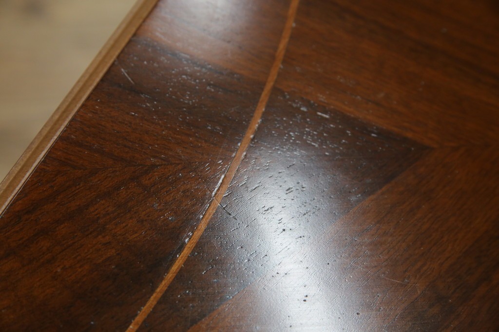 中古　美品　イタリア　象嵌入り天板　クラシカルでエレガントなデザインが素敵なコンソールテーブル　(R-084474)