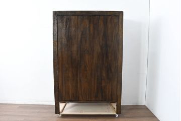 ビンテージ家具　アジアンテイスト　真鍮金具がアクセンのアンティーク調キャビネット(収納棚、戸棚、ヴィンテージ)(R-084476)